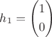$\[{h_1} = \left( \begin{gathered}
  1 \hfill \\
  0 \hfill \\ 
\end{gathered}  \right)\]$