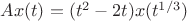 $Ax(t)=(t^2-2t)x(t^{1/3})$