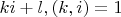 $ki+l, (k,i)=1$