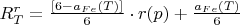 $\[R_T^r = \frac{{[6 - {a_{Fe}}(T)]}}
{6} \cdot r(p) + \frac{{{a_{Fe}}(T)}}
{6}\]$