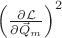 $\left( \frac{\partial \mathcal{L} }{ \partial \vec{Q}_{m} } \right)^2$