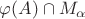 $\varphi(A)\cap M_{\alpha}$