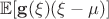 $\mathbb E [\mathbf g(\xi )(\xi - \mu)]$