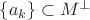 $\{a_k\}\subset M^\perp$