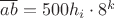 $\overline{ab}=500h_i\cdot 8^k$