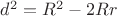 $d^2=R^2-2Rr$
