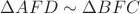 $\Delta AFD \sim \Delta BFC$