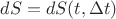 $dS = dS(t,\Delta t)$