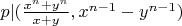 $p|(\frac{x^n+y^n}{x+y},x^{n-1}-y^{n-1})$