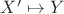 $X^\prime\mapsto Y$ $X^\prime\mapsto Y$