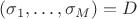 $\diag(\sigma_1,\dots,\sigma_M)=D$