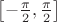 $\left[ { - \frac{\pi }{2},\frac{\pi }{2}} \right]$