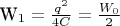 W_1=\frac{q^2}{4C}=\frac{W_0}{2}