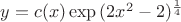 $y=c(x)\exp{(2x^2-2)^{\frac {1} {4}}}$