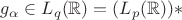 $g_{\alpha} \in L_q(\mathbb{R}) = (L_p(\mathbb{R}))\ast $