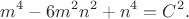 $$
m^4-6m^2n^2+n^4=C^2.
$$