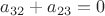 $a_{32}+a_{23}=0$