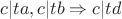 $c|ta, c|tb \Rightarrow c | td$