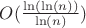 $O(\frac{\ln(\ln(n))}{\ln(n)})$