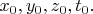 $x_0,y_0,z_0,t_0.$
