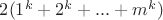 $2 (1^k+2^k+...+m^k)$