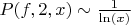 $P(f,2,x) \sim \frac {1} {\ln(x)}$