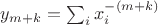 $y_{m+k}=\sum_i x_i^{-(m+k)}$