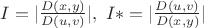 $I=|\frac{D(x,y)}{D(u,v)}|,\ I*=|\frac{D(u,v)}{D(x,y)}|$
