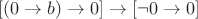 $[(0 \to b) \to 0] \to [\neg 0 \to 0]$