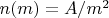 $n(m) = A/m^2$