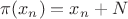 $\pi (x_n)=x_n+N$