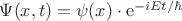 $\Psi(x,t)=\psi(x)\cdot\operatorname{e}^{-iEt/\hbar}$