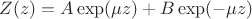 $Z(z) = A \exp(\mu z) + B \exp(-\mu z)$