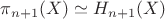 $\pi_{n+1}(X)\simeq H_{n+1}(X)$
