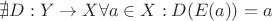 $\nexists D:Y\to X\forall a\in X:D(E(a))=a$