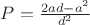 $P = \frac{2ad-a^2}{d^2}$