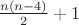 $\frac { n(n-4) }{ 2 } +1$