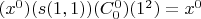 $(x^0)(s(1,1))(C_0^0)(1^2)=x^0$