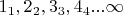 $1_{1},2_{2},3_{3},4_{4}...\infty$