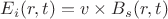 $E_i(r,t)=v\times B_s(r,t)$