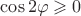 $\cos2\varphi \geqslant 0$