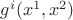 $g^i(x^1, x^2)$