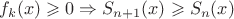 $f_{k}(x)\geqslant 0 \Rightarrow S_{n+1}(x) \geqslant S_{n}(x)$