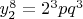 $\[y_2^8  = 2^3 pq^3 \]$