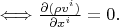 $\Longleftrightarrow\frac{\partial (\rho v^i)}{\partial x^i}=0.$