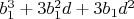 $b_1^3+3b_1^2d+3b_1d^2$