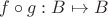 $f\circ g:B\mapsto B$