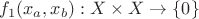 $f_1(x_a, x_b) : X \times X \to \{0\}$