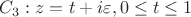 $C_3: z = t + i \varepsilon, 0 \leq t \leq 1$