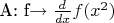 A:\ f\rightarrow\frac{d}{dx}f(x^2)